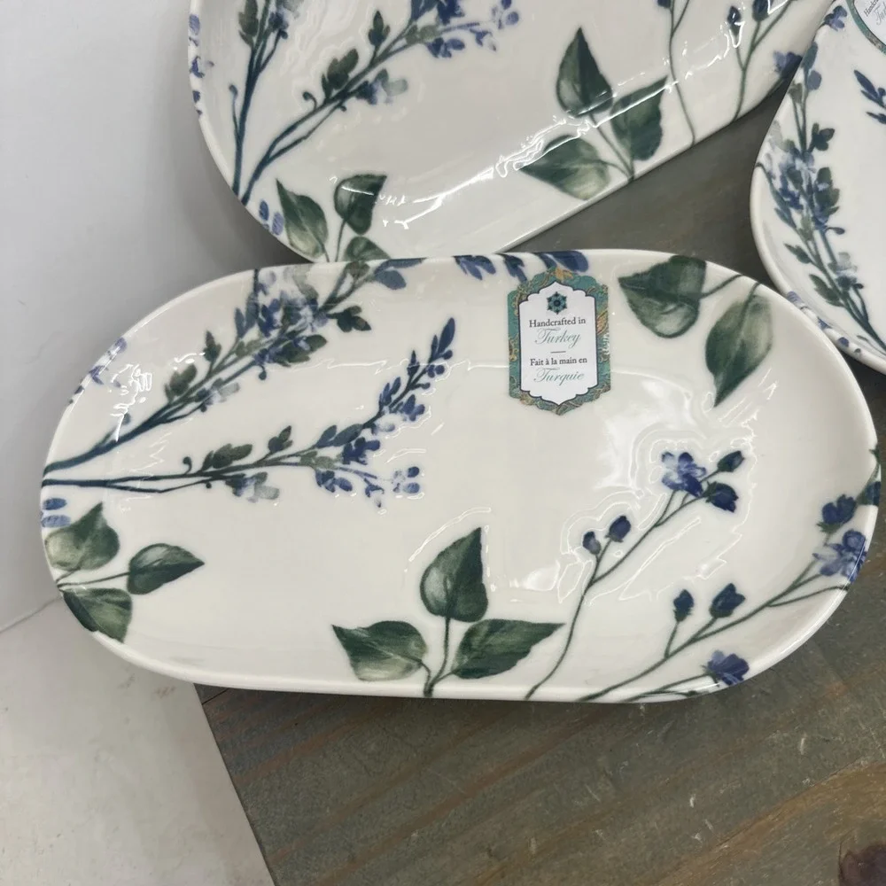 3 INTESA HOME Oval Serving Plate Wildflowers 9.5